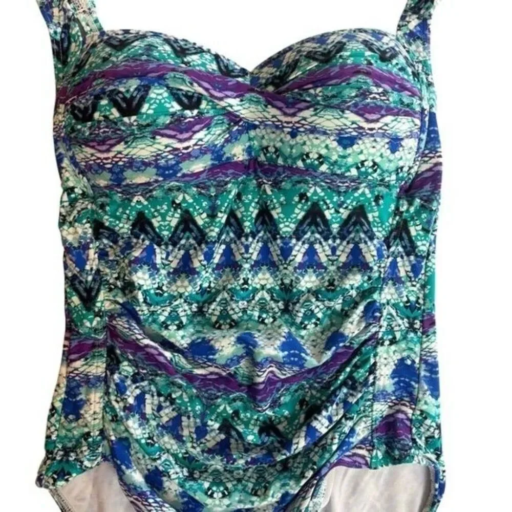 Niptuck One Piece Swimsuit Bond Eye Blue Sz. 6 Adjustable Straps Lightly Padded